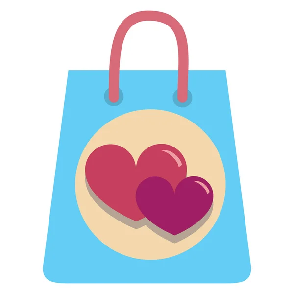 Διάνυσμα χαριτωμένο kawaii τσάντα για ψώνια πολύχρωμο απομονωμένες — Διανυσματικό Αρχείο