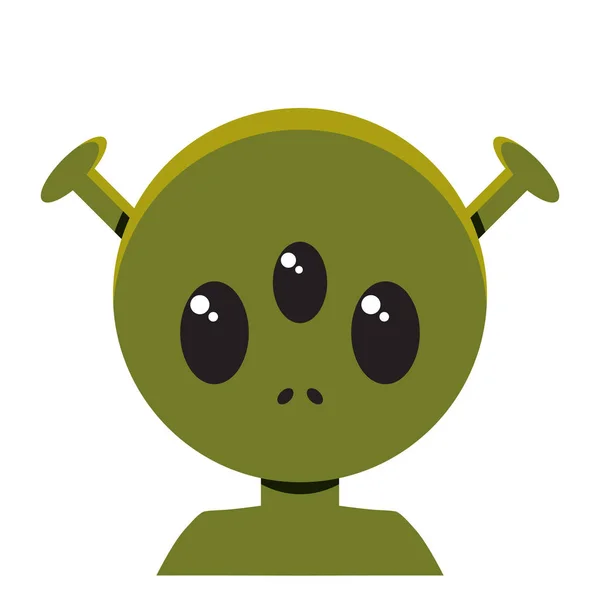 Vector schattig alien kleurrijke geïsoleerde — Stockvector