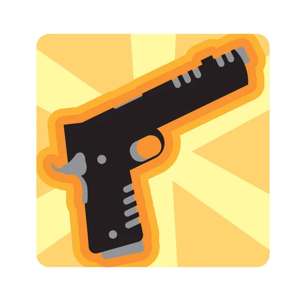Vector lindo pistola icono colorido aislado — Vector de stock