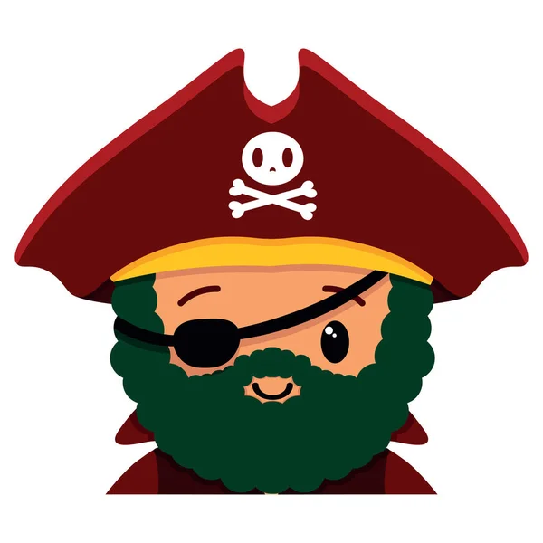 Vector lindo macho pirata colorido aislado — Archivo Imágenes Vectoriales