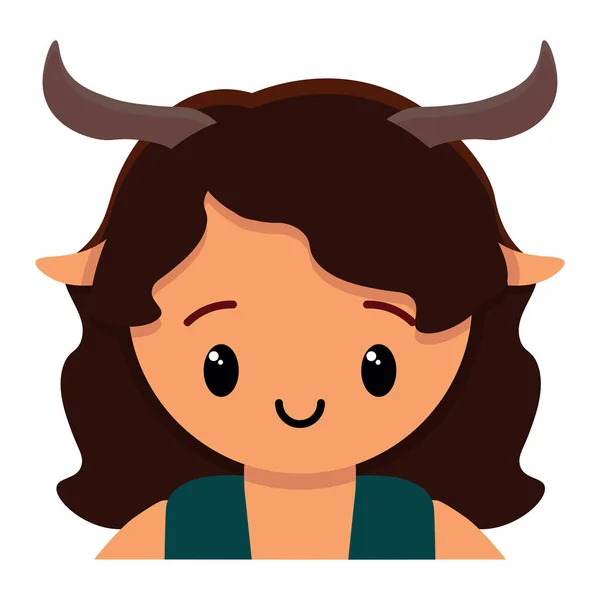 Vector lindo hembra faun colorido aislado — Archivo Imágenes Vectoriales