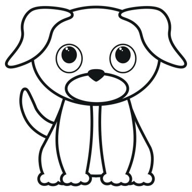 Çizgi film köpeği beyaz arkaplanda izole edildi