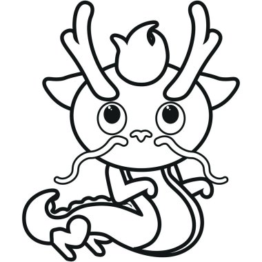 Vektör Karikatür Ejderha Beyaz Arka Plan Üzerinde İzole