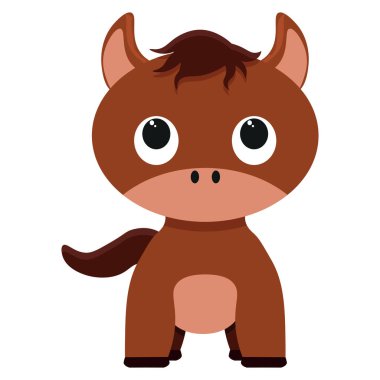 karikatür atı beyaz arkaplanda izole edildi