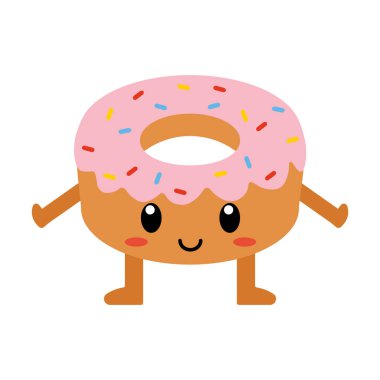 Cute cartoon donut isolated