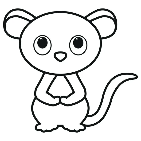 Kreslená myš izolovaná na bílém pozadí — Stockový vektor