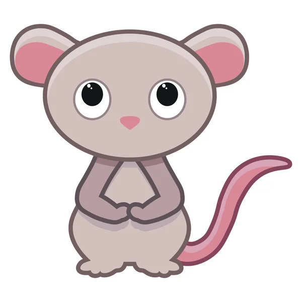 Cartoon Mouse Isolated On White Background — Stock vektor