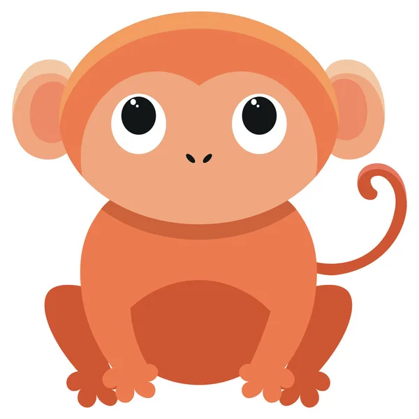 Cartoon Monkey Isolated On White Background — Stock Vector