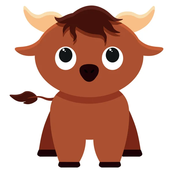Cartone animato toro isolato su sfondo bianco — Vettoriale Stock