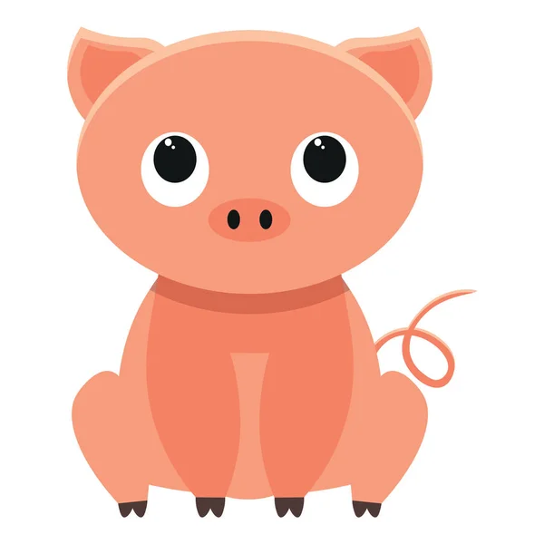 Porc de desene animate izolat pe fundal alb — Vector de stoc