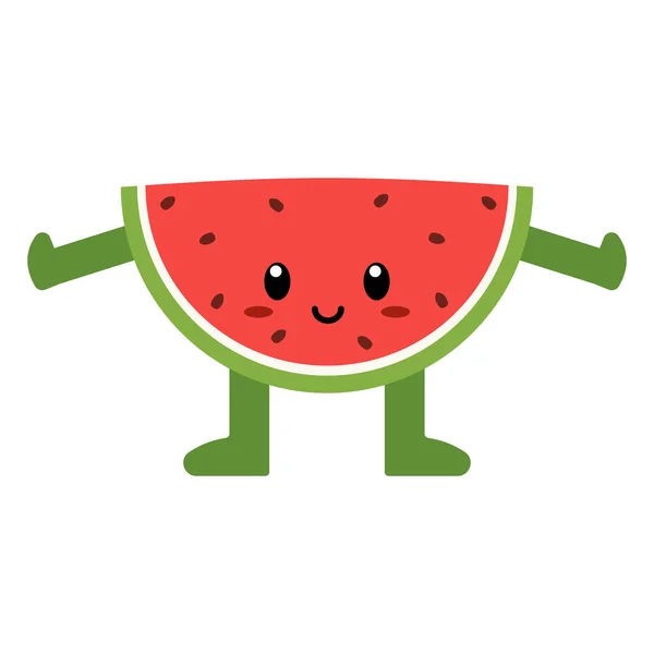 Cute cartoon watermelon isolated — Stock Vector