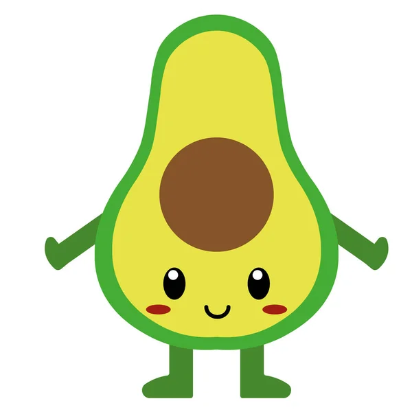 Cute cartoon avocado isolated — 스톡 벡터