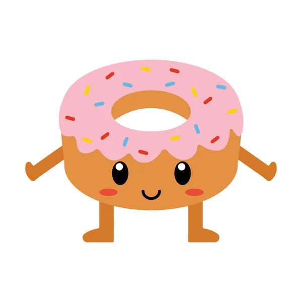 Leuke cartoon donut geïsoleerd — Stockvector