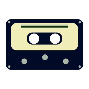 Cartoon Casette Tape Isolated On White Background
