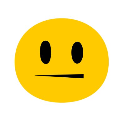 Vector Cute Cartoon Neutral Face Insolated 