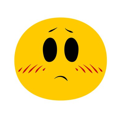 Vector Cute Cartoon Flushed Face Insolated 