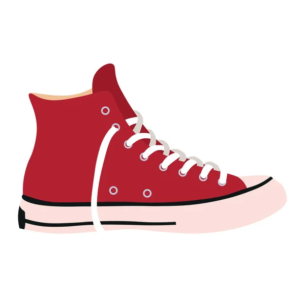 Cartoon Vintage Sneakers Isolated On White Background — Stok Vektör