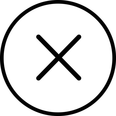 X Icon Isolated On White Background