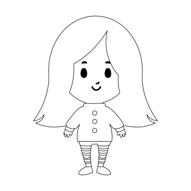 Cartoon Kid Character Isolated On White Background