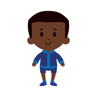 Cartoon Kid Character Isolated On White Background