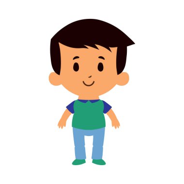 Cartoon Kid Character Isolated On White Background