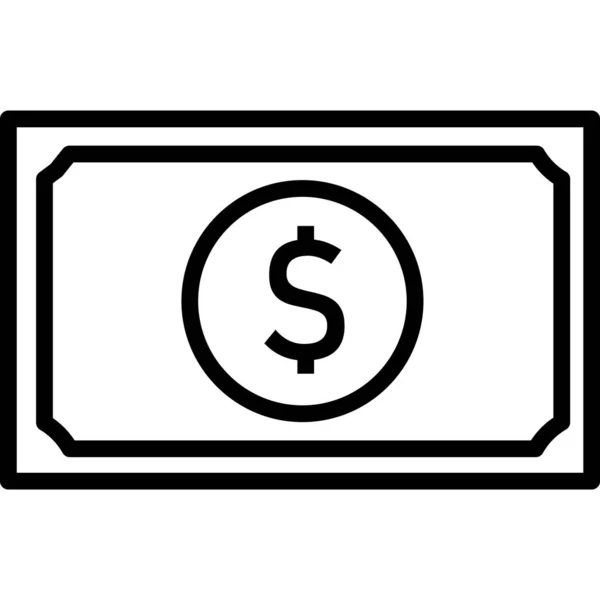 Conta de dólar isolada no fundo branco — Vetor de Stock