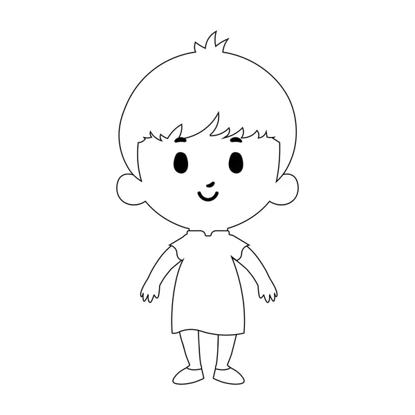Cartoon Kid Character Isolated On White Background — Stok Vektör