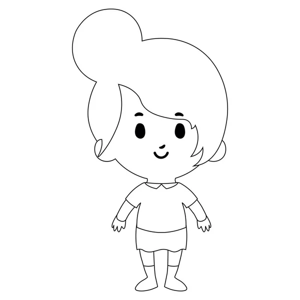 白い背景に隔離された漫画の子供のキャラクター — ストックベクタ