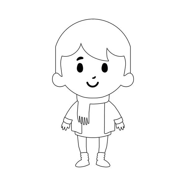 Personagem de criança dos desenhos animados isolado no fundo branco — Vetor de Stock