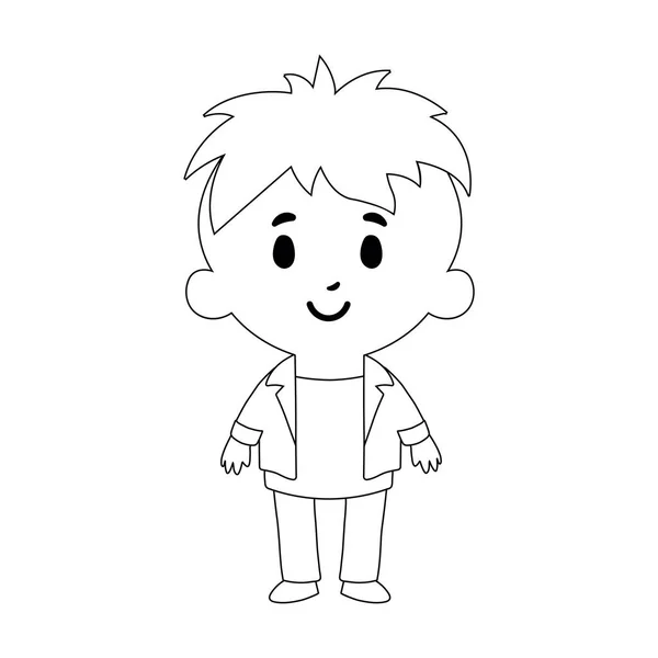 Personaje de niño de dibujos animados aislado sobre fondo blanco — Vector de stock