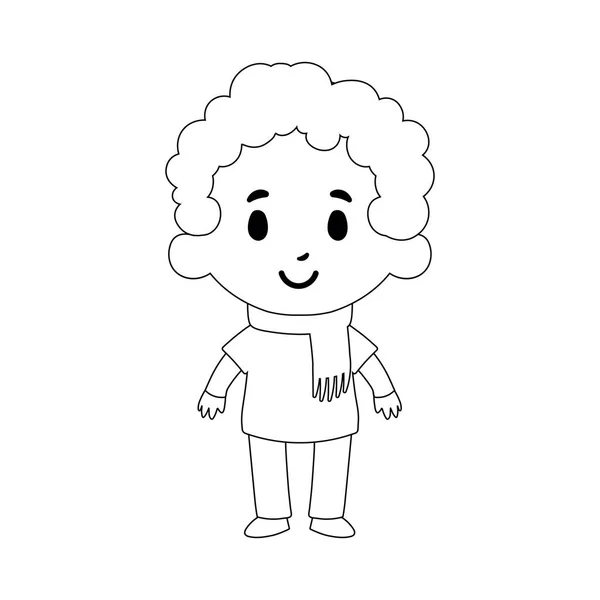 Personaje de niño de dibujos animados aislado sobre fondo blanco — Vector de stock