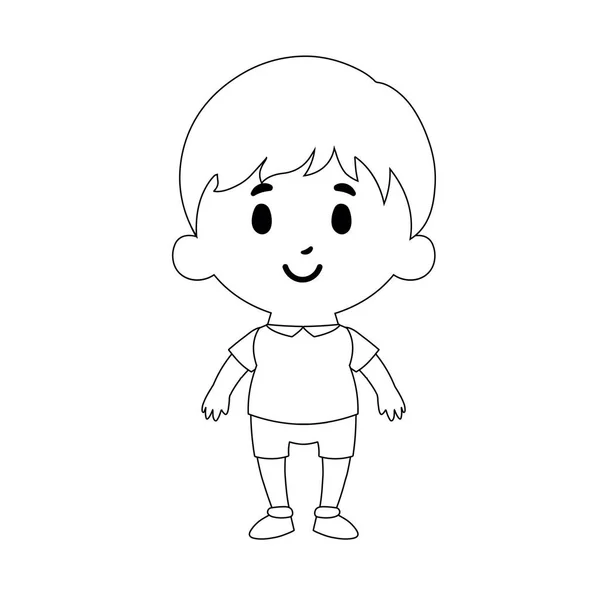 Cartoon Kid karakter elszigetelt fehér háttér — Stock Vector