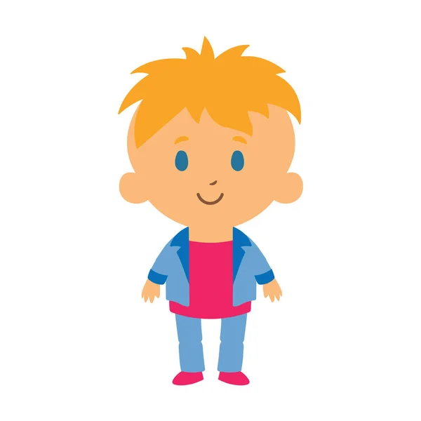 Personagem de criança dos desenhos animados isolado no fundo branco — Vetor de Stock