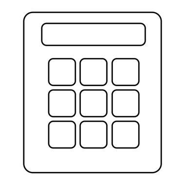 karikatür hesap makinesi beyaz arkaplanda izole edildi