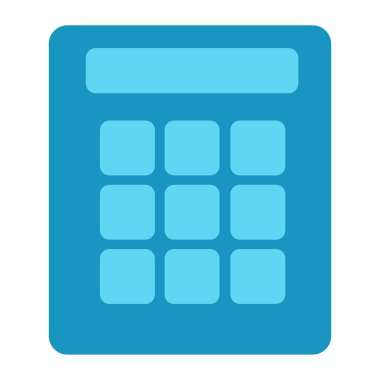 karikatür hesap makinesi beyaz arkaplanda izole edildi