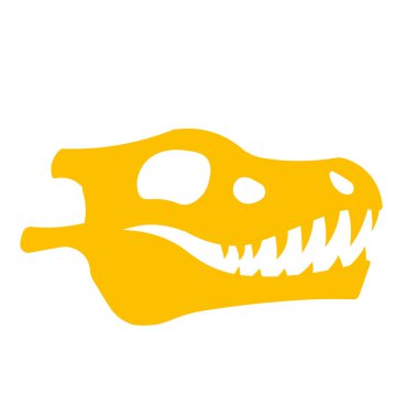 Cartoon Dinosaur Skull Isolated On White Background