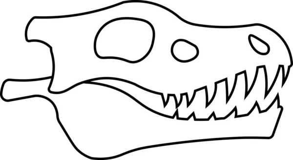 Cartoon Dinosaur Skull Isolated On White Background — Stok Vektör