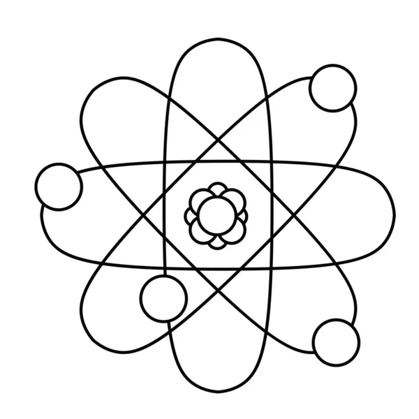 Cartoon Atom Isolated On White Background — Stok Vektör