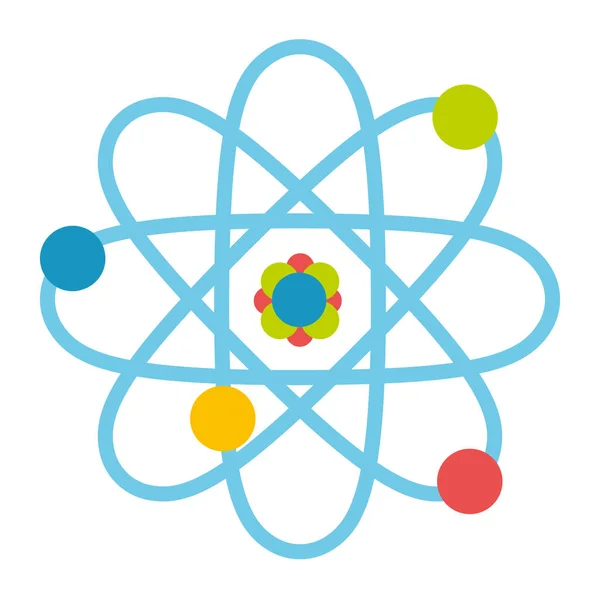 Dessin animé atome isolé sur fond blanc — Image vectorielle
