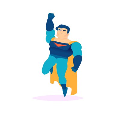 flying superhero vector male character action poses