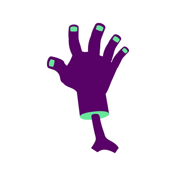 Halloween pop culture terror zombie hand icon single — Stock Vector