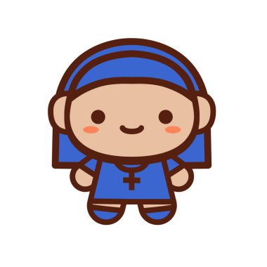 Çizgi film Kawaii Nun Ayrı Çizim