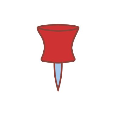 Çizgi film Emoji Pushpin Simgesi İzole Resimler