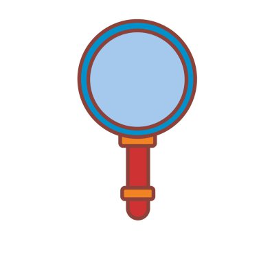 Çizgi film Emoji Büyüteç Cam Simgesi İzole Edilmiş Çizim