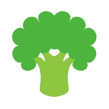 Çizgi film Brokoli Emoji Simgesi İzole Edilmiş İllüstrasyon