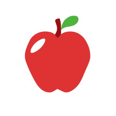 Çizgi film Elma Emoji Simgesi İzole Edilmiş İllüstrasyon