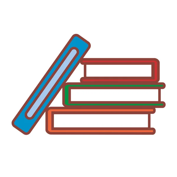 Icono de libros emoji de dibujos animados Ilustración aislada — Vector de stock
