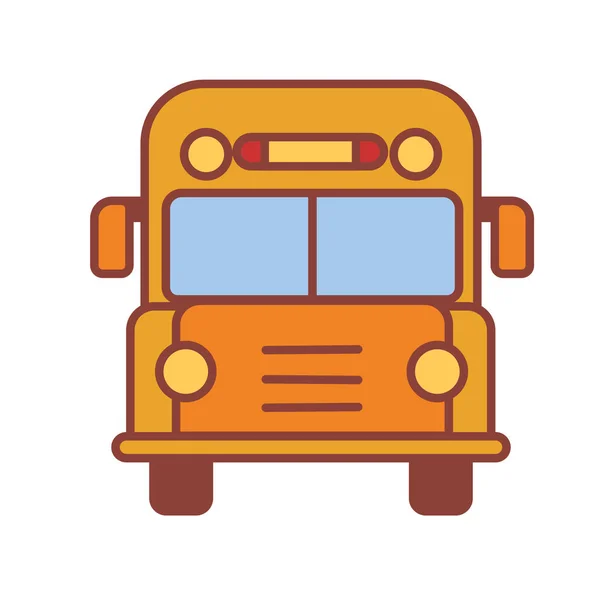 Tecknad Emoji School Bus Ikon Isolerad Illustration — Stock vektor