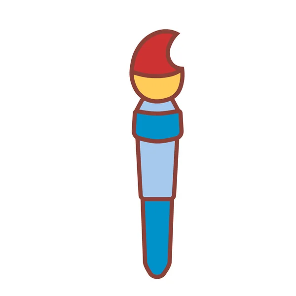 Cartoon Emoji Brush Icon Isolated Illustration — 스톡 벡터