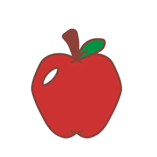 Rajzfilm Emoji Apple ikon elszigetelt illusztráció — Stock Vector